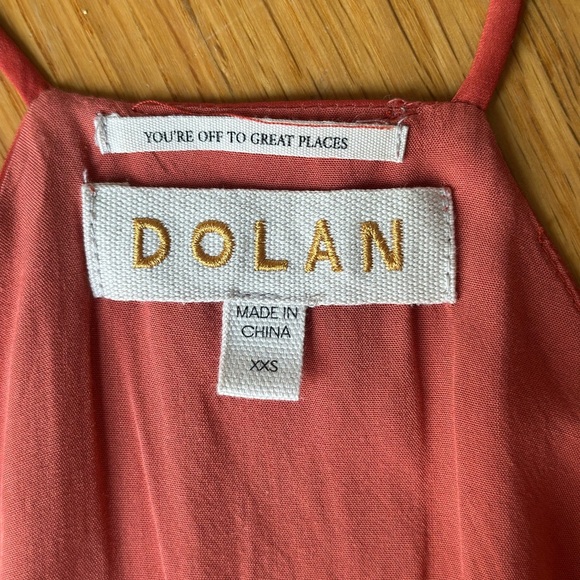 DOLAN Anthropologie Womens Top Blouse Tassle Tie Straps Button Up Lined Rust XXS - Picture 3 of 8